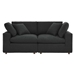 Commix Down Filled Overstuffed Boucle Fabric Loveseat - Black - MOD10683