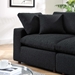 Commix Down Filled Overstuffed Boucle Fabric Loveseat - Black - MOD10683