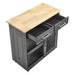 Culinary Kitchen Cart With Towel Bar - Charcoal Natural - MOD10749