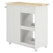Culinary Kitchen Cart With Towel Bar - White Natural - MOD10759