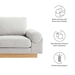 Oasis Upholstered Fabric Sofa - Light Gray - MOD10765