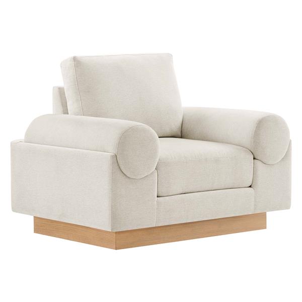 Oasis Upholstered Fabric Armchair - Ivory 
