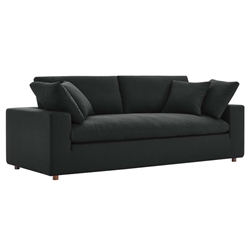 Commix Down Filled Overstuffed Sofa - Black 