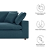 Commix Down Filled Overstuffed Sofa - Azure - MOD10780