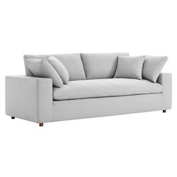Commix Down Filled Overstuffed Sofa - Light Gray 