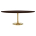 Lippa 78" Oval Wood Grain Dining Table - Gold Cherry Walnut - MOD10784