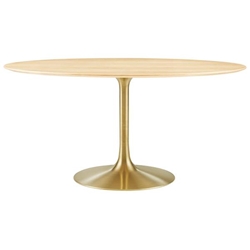Lippa 60" Oval Wood Grain Dining Table - Gold Natural 