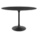 Lippa 48" Oval Artificial Marble Dining Table - 27" Tall - Black Black - MOD10793