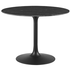Lippa 40" Artificial Marble Dining Table - Black Black 