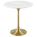 Lippa 20" Round Artificial Marble Side Table - Gold White - MOD10799
