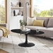 Lippa 48" Oval Artificial Marble Coffee Table - Black Black - MOD10805