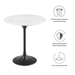 Lippa 20" Round Artificial Marble Side Table - Black White - MOD10807