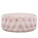 Amour Tufted Button Large Round Performance Velvet Ottoman - Pink - MOD10813