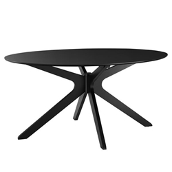 Traverse 63" Oval Dining Table - Black Black 