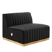 Conjure Channel Tufted Performance Velvet Armless Chair - Gold Black - MOD10906