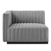 Conjure Channel Tufted Upholstered Fabric Left-Arm Chair - Black Light Gray - MOD10935