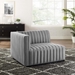 Conjure Channel Tufted Upholstered Fabric Left-Arm Chair - Black Light Gray - MOD10935