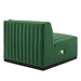 Conjure Channel Tufted Performance Velvet Armless Chair - Black Emerald - MOD10941