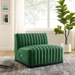 Conjure Channel Tufted Performance Velvet Armless Chair - Black Emerald - MOD10941