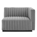 Conjure Channel Tufted Upholstered Fabric Right-Arm Chair - Black Light Gray - MOD10943