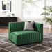 Conjure Channel Tufted Performance Velvet Right-Arm Chair - Black Emerald - MOD10947