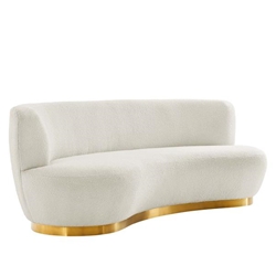 Kindred Boucle Upholstered Upholstered Fabric Sofa - Gold Ivory 