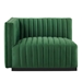 Conjure Channel Tufted Performance Velvet Left-Arm Chair - Black Emerald - MOD10959