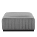 Conjure Channel Tufted Upholstered Fabric Ottoman - Black Light Gray - MOD10969