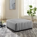 Conjure Channel Tufted Upholstered Fabric Ottoman - Black Light Gray - MOD10969