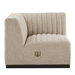 Conjure Channel Tufted Upholstered Fabric Left Corner Chair - Black Beige - MOD10974