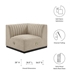 Conjure Channel Tufted Upholstered Fabric Left Corner Chair - Black Beige - MOD10974