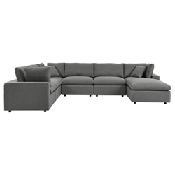 Commix 7-Piece Outdoor Patio Sectional Sofa - Charcoal 