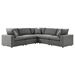 Commix 5-Piece Outdoor Patio Sectional Sofa - Charcoal - Style A - MOD10987