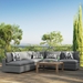 Commix 5-Piece Outdoor Patio Sectional Sofa - Charcoal - Style B - MOD10990