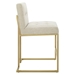 Privy Counter Stool Upholstered Fabric Set of 2 - Gold Beige - MOD11011