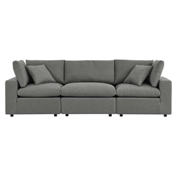 Commix Overstuffed Outdoor Patio Sofa - Charcoal 
