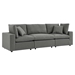 Commix Overstuffed Outdoor Patio Sofa - Charcoal - MOD11012