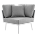 Stance Outdoor Patio Aluminum Corner Chair - White Gray - MOD11015
