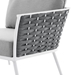 Stance Outdoor Patio Aluminum Right-Facing Armchair - White Gray - MOD11016