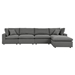Commix 5-Piece Outdoor Patio Sectional Sofa - Charcoal - Style C - MOD11026