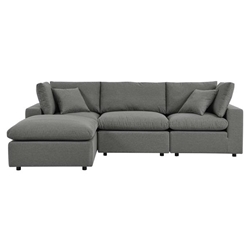 Commix 4-Piece Outdoor Patio Sectional Sofa - Charcoal 