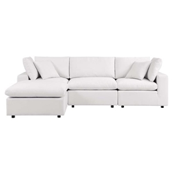 Commix 4-Piece Outdoor Patio Sectional Sofa - White 
