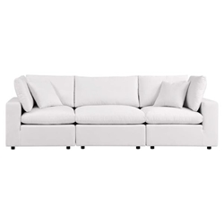 Commix Overstuffed Outdoor Patio Sofa - White 