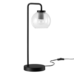 Silo Glass Globe Glass and Metal Table Lamp - Black 