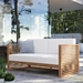Carlsbad Teak Wood Outdoor Patio Loveseat - Natural White - MOD11119