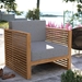Carlsbad Teak Wood Outdoor Patio Armchair - Natural Gray - MOD11120