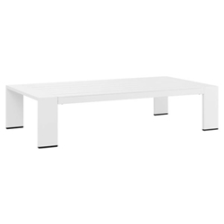 Tahoe Outdoor Patio Powder-Coated Aluminum Coffee Table - White 