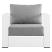 Tahoe Outdoor Patio Powder-Coated Aluminum Armchair - White Gray - MOD11217
