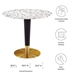 Zinque 36" Round Terrazzo Dining Table - Gold White - MOD11234