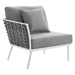 Stance Outdoor Patio Aluminum Small Sectional Sofa - White Gray - MOD11243